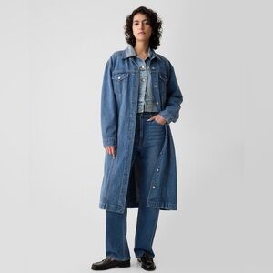 NWT Gap Longline Denim Coat Jacket